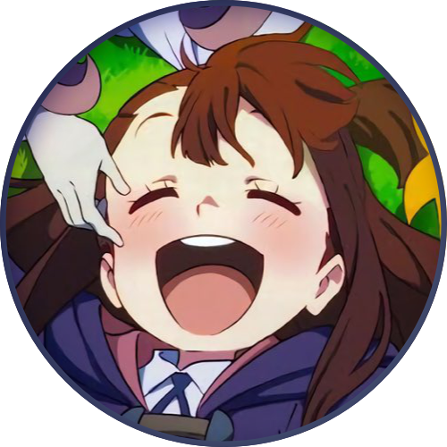 circular icon of atsuko kagari from little witch academia