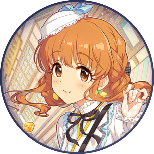 circular icon of kirari moroboshi from the idolmaster