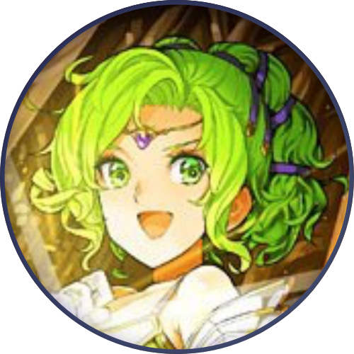 circular icon of l'arachel from fire emblem