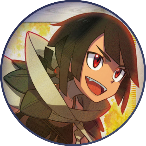 circular icon of zinnia from pokémon